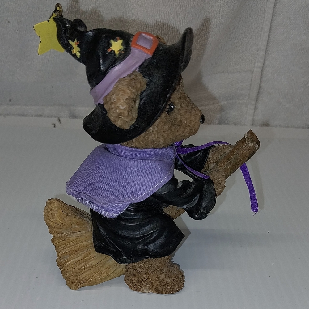 Halloween Witch Bear Resin Figurine Unbranded